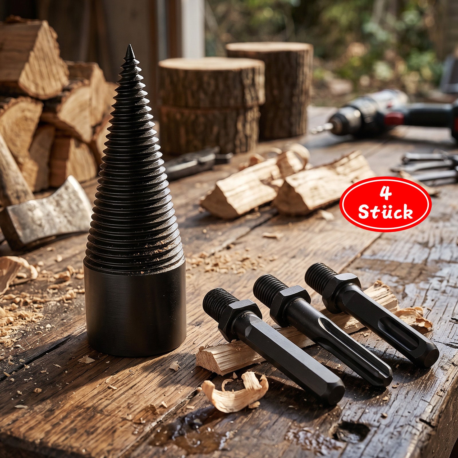 Kit fendeur de bois 32 mm avec 3 mèches et boîte de rangement