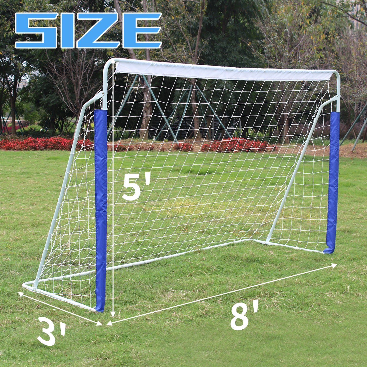 But de foot pliable 2,4 x 1,5 m, cadre acier résistant