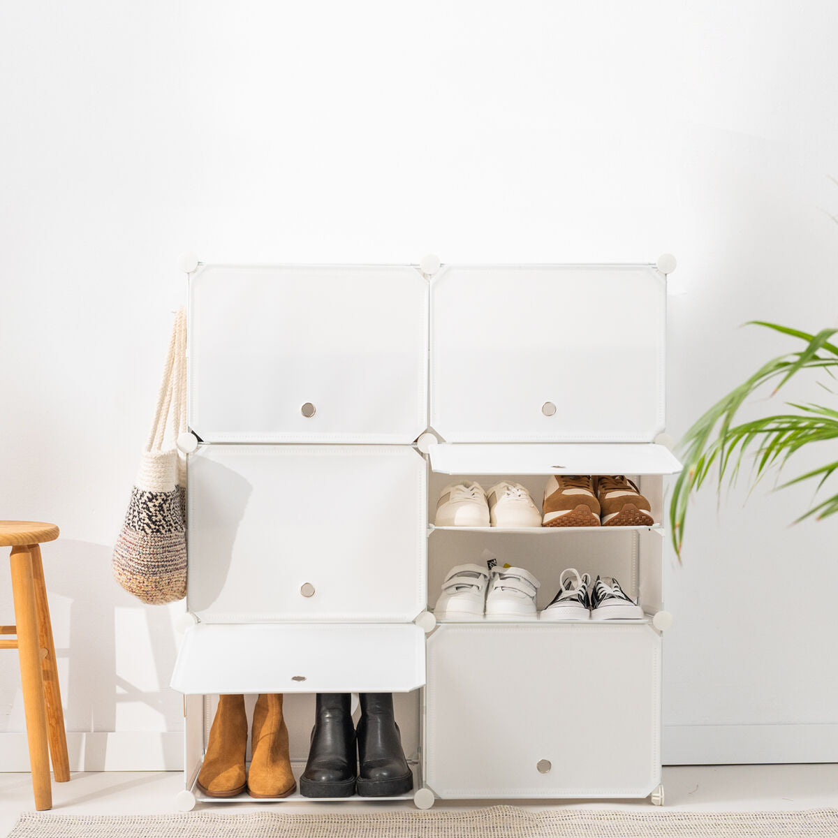 InnovaGoods Modulares Schuhregal — 36 Paar, Stapelbare Würfel