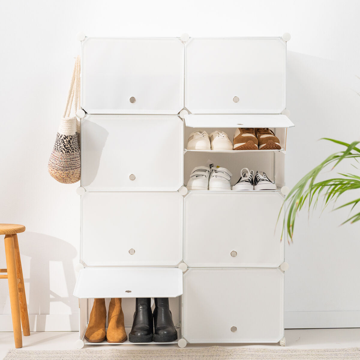 InnovaGoods Modulares Schuhregal — 36 Paar, Stapelbare Würfel
