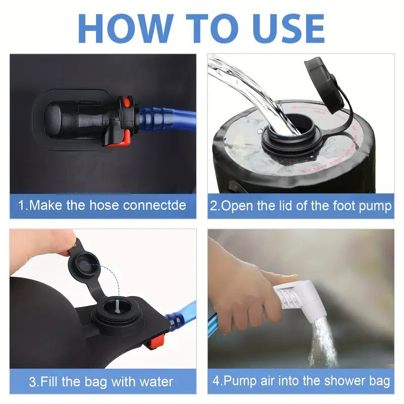 Douche de Camping Portable avec Pompe à Pied